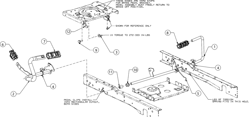Pedals Diagram and Parts List for XT2-LX46KH (13YQA1CT010)(2016) Cub Cadet Lawn Tractor